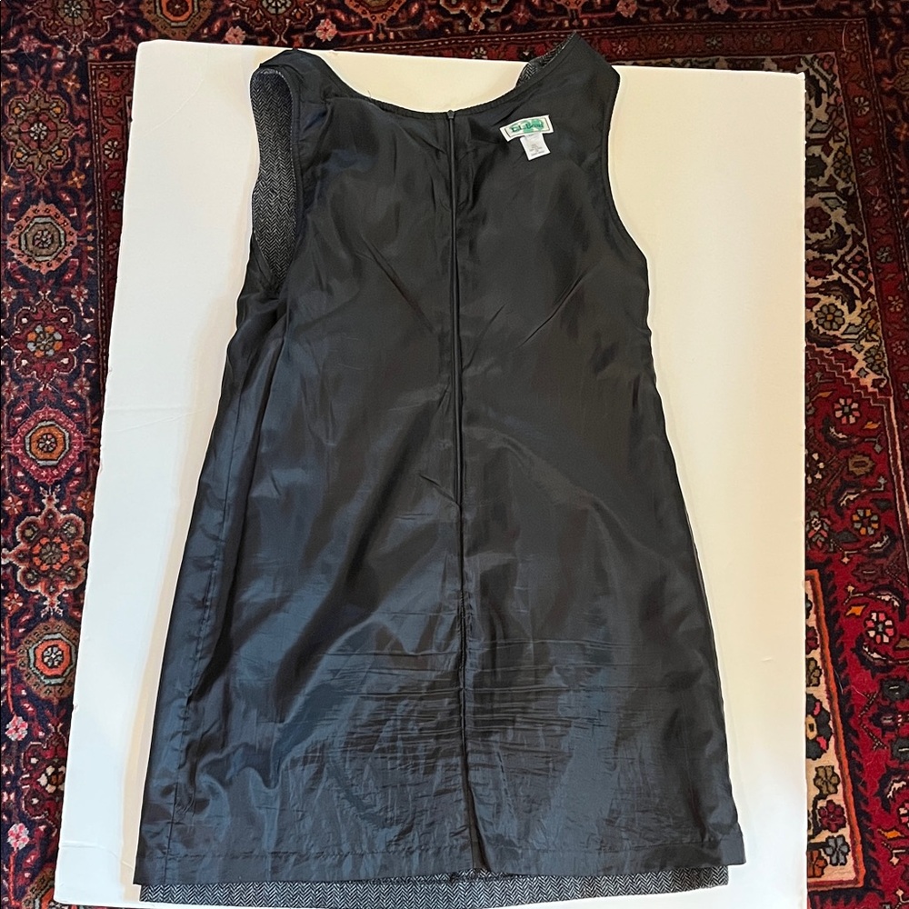 L.L. Bean Black and White Herringbone Wool Dress - Picture 6 of 14